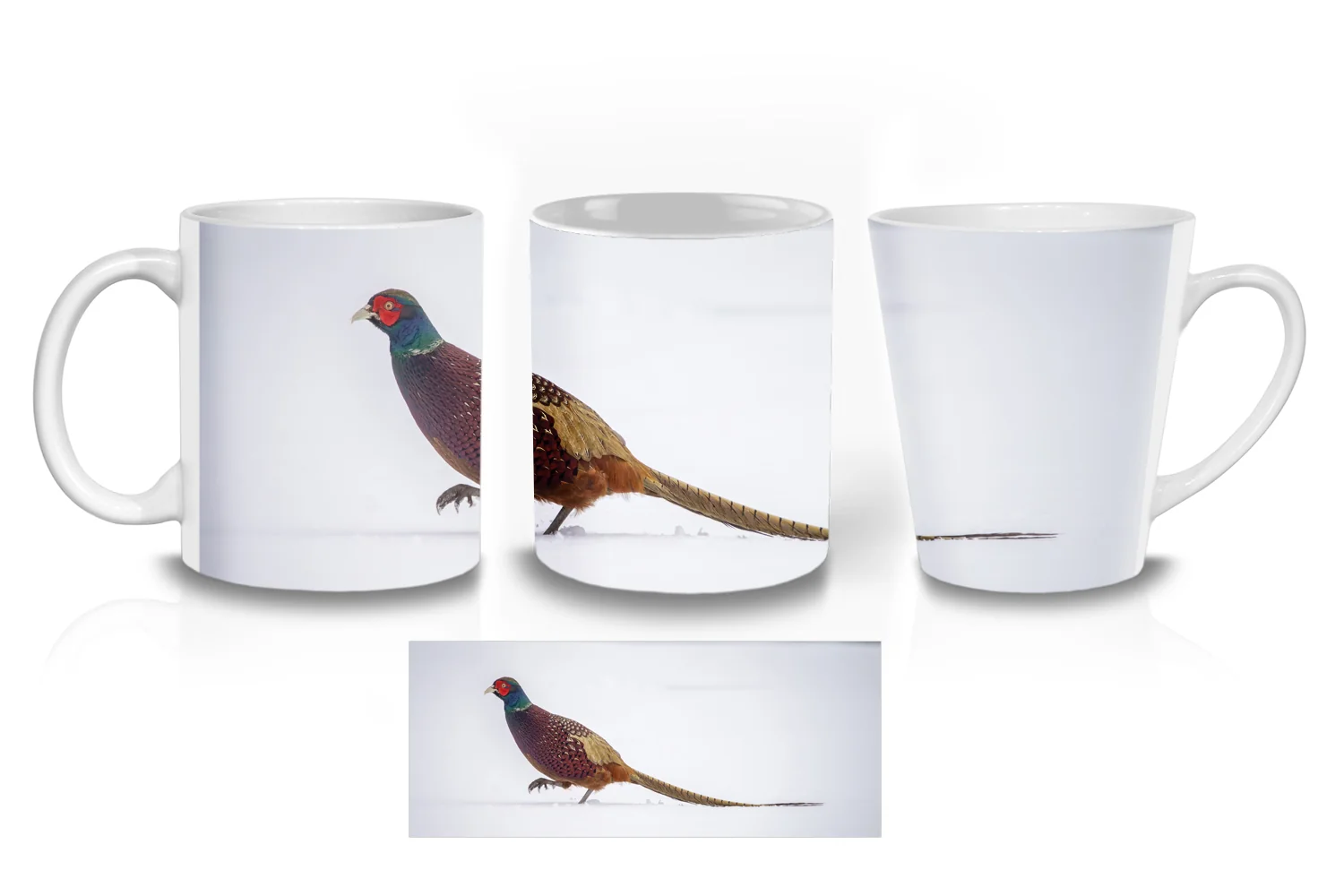 Pheasant in Snow  Coffee Mugs