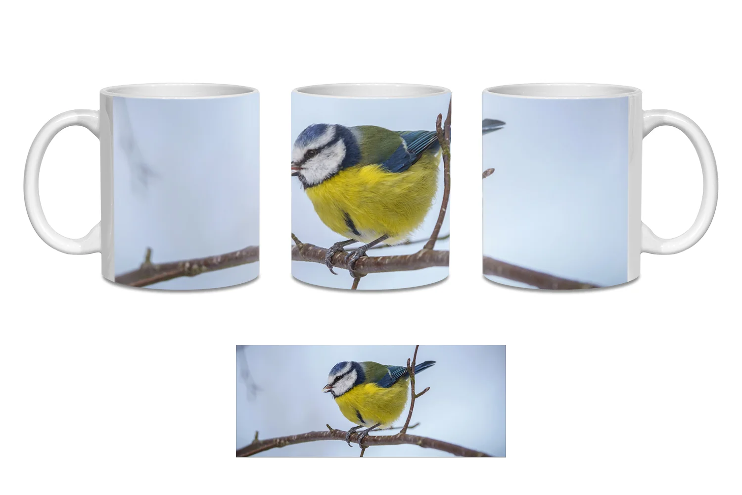 Blue Tit  Printed Ceramic Mugs