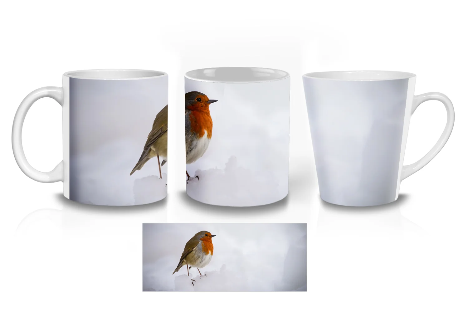 Robin in Snow  Coffee Mugs