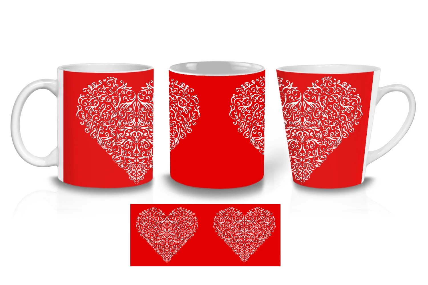 Scroll Heart  Coffee Mugs