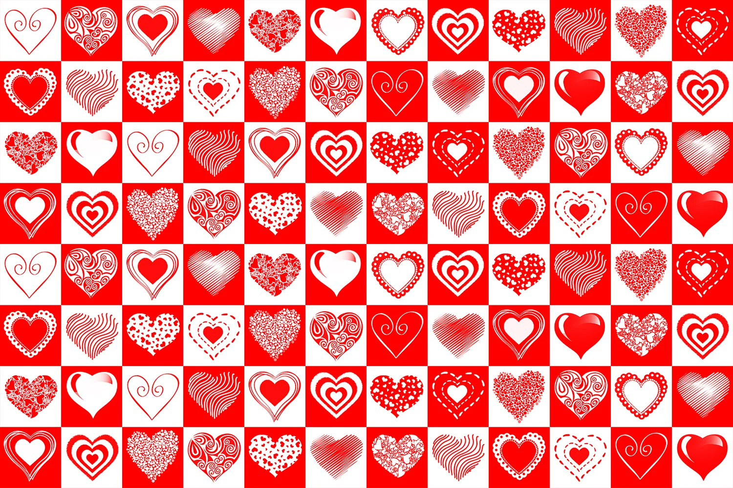 Patchwork Hearts Valentines Day Art Prints Patchwork Hearts Valentines Day Art Prints