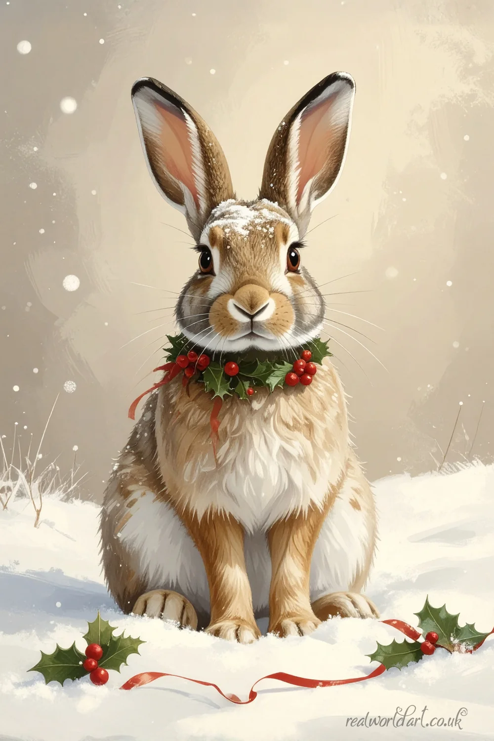 Christmas Hare Greeting Cards
