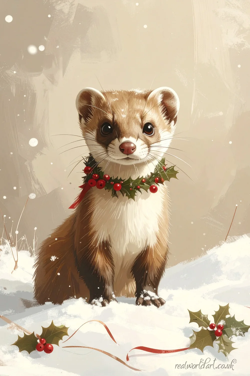 Christmas Stoat Greeting Cards