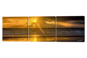 Sunrise Over The Ocean 3 Piece Canvas Wall Art