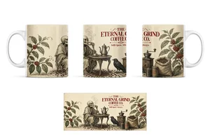 The Eternal Grind Coffee Co Victorian Gothic Printed Ceramic Mugs
