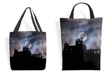 Gothic Whitby Abbey Shopping Tote Bags