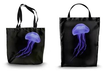 Moon Jellyfish Shopping Tote Bags