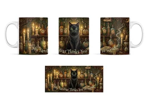 Gothic Black Cat Printed Ceramic Mugs
