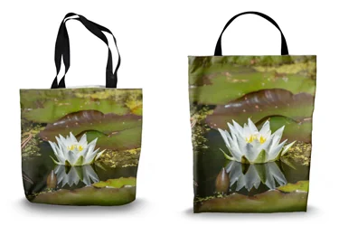 Nymphaea Alba Water Lily Shopping Tote Bags