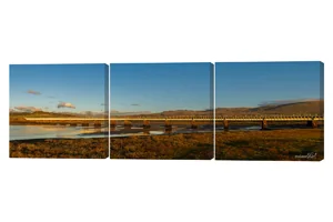 River Esk Viaduct at Sunset 3 Piece Canvas Wall Art