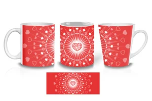 Red Heartburst Coffee Mugs