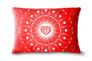 Red Heartburst Valentine Bolster