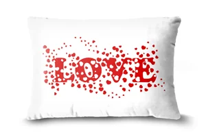 Red Love Hearts Bolster