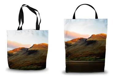 Scafell Pike Sunset Shopping Tote Bags