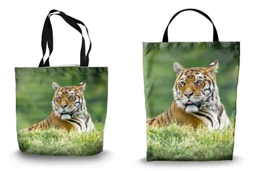 Sumatran Tiger Shopping Tote Bags