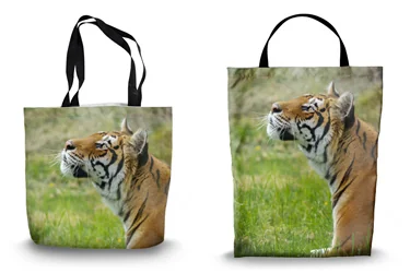 Watchful Sumatran Tiger Shopping Tote Bags