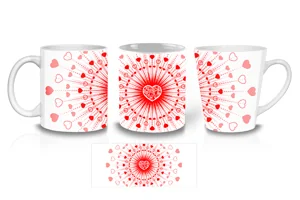 White Heartburst Coffee Mugs
