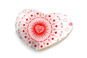 White Heartburst Valentine Heart Shaped