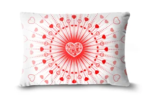 White Heartburst Valentine Bolster