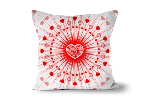 White Heartburst Scatter Cushions