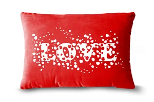 White Love Hearts Bolster