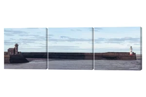 Harbour Lighthouse View 3 Piece Canvas Wall Art