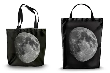 Waxing Gibbous Moon Shopping Tote Bags