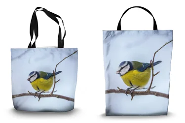 Singing Blue Tit Shopping Tote Bags