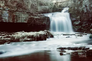 Cauldron Falls in Winter Greeting Cards