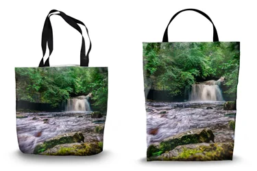 Cauldron Falls in Summer Shopping Tote Bags