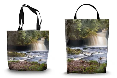 Cauldron Falls in Autumn Shopping Tote Bags