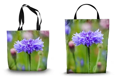 Lilac Cornflower Shopping Tote Bags