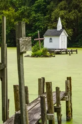 Isolated Cross Island Chapel Wall Art Prints