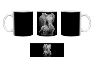 Mother and Baby Elephant Coffee Mugs