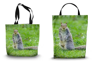Grey Squirrel Portrait Shopping Tote Bags