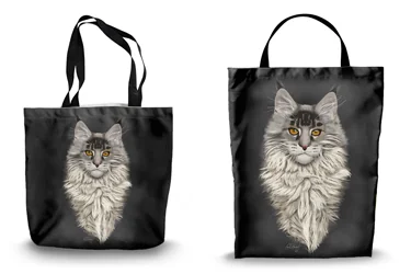 Maine Coon Cat Shopping Tote Bags