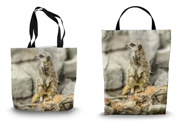 Standing Watch Shopping Tote Bags