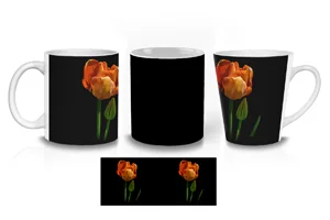 Orange Tulip Pop Art Coffee Mugs