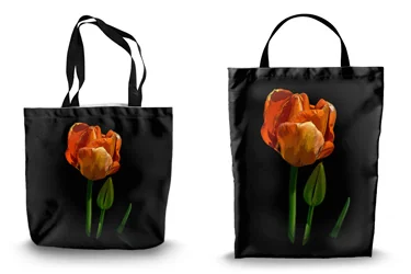 Orange Tulip Pop Art Shopping Tote Bags
