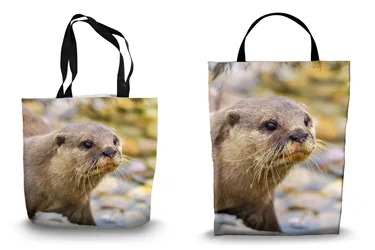 Wild Otter Shopping Tote Bags