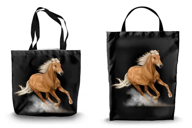 Chestnut Palomino Horse Shopping Tote Bags