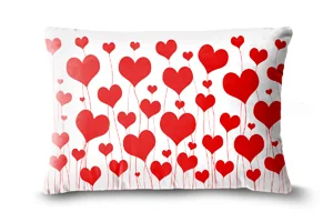 Red Heart Flowers Bolster