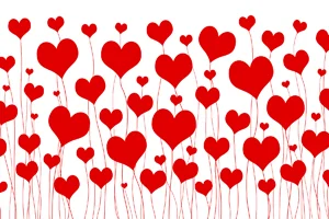 Red Heart Flowers Art Prints