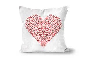 Red Scroll Heart Scatter Cushions