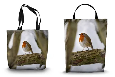 Proud Winter Robin Shopping Tote Bags