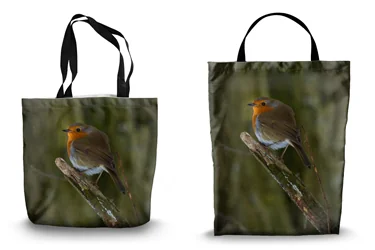 Watchful Spring Robin Shopping Tote Bags