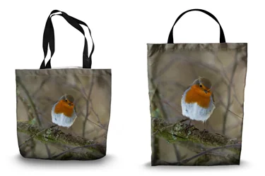 Cheeky Robin Redbreast Shopping Tote Bags