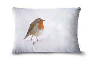 Robin in Snow Bolster