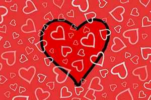 Scattered Hearts Art Prints