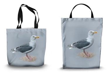 Rendered Herring Gull Shopping Tote Bags